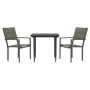 Garden dining set 3 pieces steel and black textilene by vidaXL, Garden sets - Ref: Foro24-3200734, Price: 169,47 €, Discount: %