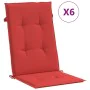 Garden chair cushion high backrest 6 pcs red fabric 120x50x3 cm by vidaXL, Cushions for chairs and sofas - Ref: Foro24-314110...