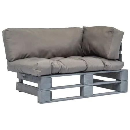 Garden sofa made of pallets with gray cushions and pine wood. by vidaXL, Outdoor sofas - Ref: Foro24-275294, Price: 148,66 €,...