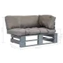 Garden sofa made of pallets with gray cushions and pine wood. by vidaXL, Outdoor sofas - Ref: Foro24-275294, Price: 148,66 €,...