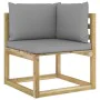 Garden corner sofa with green impregnated wood cushions by vidaXL, Modular outdoor sofas - Ref: Foro24-3064961, Price: 73,56 ...