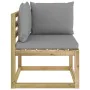 Garden corner sofa with green impregnated wood cushions by vidaXL, Modular outdoor sofas - Ref: Foro24-3064961, Price: 73,56 ...