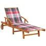 Garden sun lounger with solid acacia wood cushion. by vidaXL, Loungers - Ref: Foro24-3061615, Price: 166,60 €, Discount: %