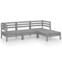 Garden furniture set 4 pieces solid gray pine wood by vidaXL, Garden sets - Ref: Foro24-3082669, Price: 212,15 €, Discount: %