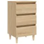 Bedside table solid Sonoma oak wood legs 40x35x69 cm by vidaXL, Nightstands - Ref: Foro24-805893, Price: 66,49 €, Discount: %