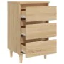 Bedside table solid Sonoma oak wood legs 40x35x69 cm by vidaXL, Nightstands - Ref: Foro24-805893, Price: 66,49 €, Discount: %