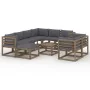 Garden furniture 10 pieces with anthracite gray cushions by vidaXL, Garden sets - Ref: Foro24-3067560, Price: 691,43 €, Disco...