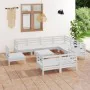 Garden furniture set 10 pieces solid white pine wood by vidaXL, Garden sets - Ref: Foro24-3083080, Price: 447,20 €, Discount: %