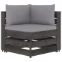 2-seater pallet sofa with gray impregnated pine wood cushions by vidaXL, Garden sets - Ref: Foro24-3068157, Price: 245,63 €, ...