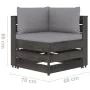 2-seater pallet sofa with gray impregnated pine wood cushions by vidaXL, Garden sets - Ref: Foro24-3068157, Price: 245,63 €, ...