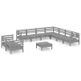 Garden furniture set 10 pieces solid gray pine wood by vidaXL, Garden sets - Ref: Foro24-3083191, Price: 489,37 €, Discount: %