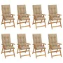 Reclining garden chairs with cushions 8 pcs solid teak by vidaXL, Garden chairs - Ref: Foro24-3072559, Price: 889,06 €, Disco...