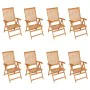 Reclining garden chairs with cushions 8 pcs solid teak by vidaXL, Garden chairs - Ref: Foro24-3072559, Price: 889,06 €, Disco...