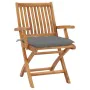 Folding garden chairs 4 pcs solid teak wood with cushions by vidaXL, Garden chairs - Ref: Foro24-3072739, Price: 494,42 €, Di...