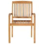 Stackable garden chairs 6 pcs teak wood with cushions by vidaXL, Garden chairs - Ref: Foro24-3073236, Price: 719,24 €, Discou...