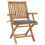 Folding garden chairs 4 pcs solid teak wood with cushions by vidaXL, Garden chairs - Ref: Foro24-3072724, Price: 498,65 €, Di...