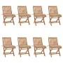 Folding garden chairs 8 pcs solid teak wood with cushions by vidaXL, Garden chairs - Ref: Foro24-3072879, Price: 732,13 €, Di...