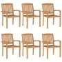 Stackable garden chairs, set of 6, made of teak wood with cushions. by vidaXL, Garden chairs - Ref: Foro24-3073267, Price: 74...