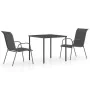 Anthracite gray steel 3-piece garden dining set by vidaXL, Garden sets - Ref: Foro24-3073475, Price: 189,82 €, Discount: %