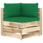 Garden furniture 5 pieces with green impregnated wood cushions by vidaXL, Garden sets - Ref: Foro24-3074632, Price: 487,92 €,...