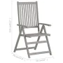 Reclining garden chairs and cushions 8 units gray acacia wood by vidaXL, Garden chairs - Ref: Foro24-3075145, Price: 572,35 €...