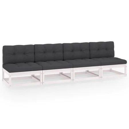 4-Sitzer-Gartensofa mit Kissen aus massivem Kiefernholz von vidaXL, Outdoor-Sofas - Ref: Foro24-3076390, Preis: 312,26 €, Rab...