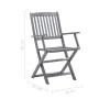 8 pcs folding garden chairs and solid acacia wood cushions by vidaXL, Garden chairs - Ref: Foro24-3078278, Price: 379,27 €, D...