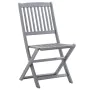 8 pcs folding garden chairs and solid acacia wood cushions by vidaXL, Garden chairs - Ref: Foro24-3078291, Price: 398,33 €, D...