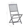 8 pcs folding garden chairs and solid acacia wood cushions by vidaXL, Garden chairs - Ref: Foro24-3078291, Price: 398,33 €, D...