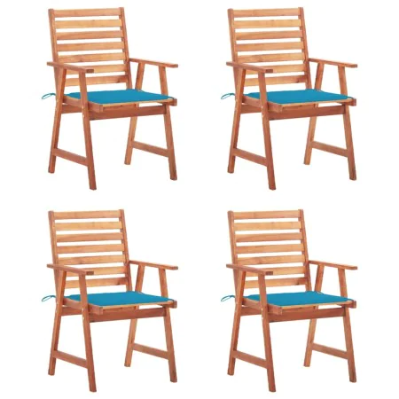 Garden dining chairs and cushions 4 pcs solid acacia wood by vidaXL, Garden chairs - Ref: Foro24-3078324, Price: 244,04 €, Di...