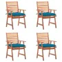 Garden dining chairs and cushions 4 pcs solid acacia wood by vidaXL, Garden chairs - Ref: Foro24-3078339, Price: 243,84 €, Di...