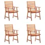 Garden dining chairs and cushions 4 pcs solid acacia wood by vidaXL, Garden chairs - Ref: Foro24-3078339, Price: 243,84 €, Di...