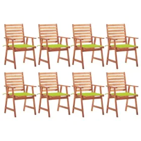 Garden dining chairs and cushions 8 pcs solid acacia wood by vidaXL, Garden chairs - Ref: Foro24-3078385, Price: 518,10 €, Di...