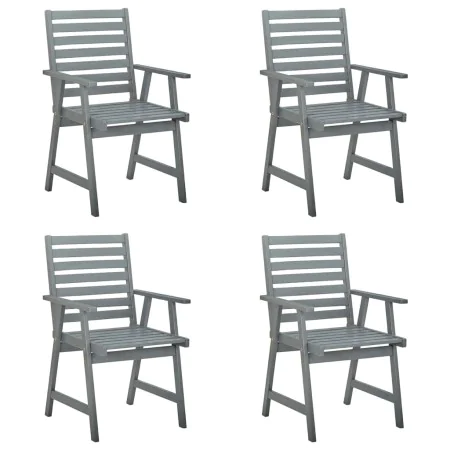 Garden dining chairs 4 pcs solid acacia wood gray by vidaXL, Garden chairs - Ref: Foro24-3078401, Price: 319,04 €, Discount: %