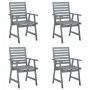 Garden dining chairs 4 pcs solid acacia wood gray by vidaXL, Garden chairs - Ref: Foro24-3078401, Price: 319,04 €, Discount: %