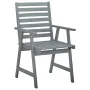 Garden dining chairs 4 pcs solid acacia wood gray by vidaXL, Garden chairs - Ref: Foro24-3078401, Price: 319,04 €, Discount: %