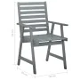 Garden dining chairs 4 pcs solid acacia wood gray by vidaXL, Garden chairs - Ref: Foro24-3078401, Price: 319,04 €, Discount: %