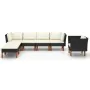 Set muebles de jardín 7 pzas ratán sintético eucalipto negro de vidaXL, Conjuntos de jardín - Ref: Foro24-3082083, Precio: 45...