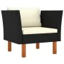 Set muebles de jardín 7 pzas ratán sintético eucalipto negro de vidaXL, Conjuntos de jardín - Ref: Foro24-3082083, Precio: 45...