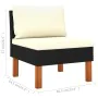 Set muebles de jardín 7 pzas ratán sintético eucalipto negro de vidaXL, Conjuntos de jardín - Ref: Foro24-3082083, Precio: 45...