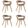 Dining chair 4 pcs curved wood and light gray fabric by vidaXL, dining chairs - Ref: Foro24-3092387, Price: 594,57 €, Discoun...