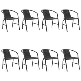 Garden chairs 8 units plastic rattan and steel 110 kg by vidaXL, Garden chairs - Ref: Foro24-3107705, Price: 426,71 €, Discou...