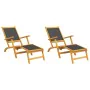 Garden chairs with footrest 2 pcs acacia wood and textilene by vidaXL, Loungers - Ref: Foro24-3120441, Price: 174,80 €, Disco...