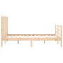 Bed frame with solid wood headboard 140x200 cm by vidaXL, Beds and slatted bases - Ref: Foro24-3193791, Price: 123,55 €, Disc...