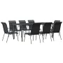 Garden dining set 9 pieces steel and black textilene by vidaXL, Garden sets - Ref: Foro24-3200701, Price: 543,64 €, Discount: %