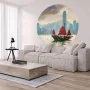 WallArt Tapete Kreis Skyline mit Dschunke 142,5 cm von WallArt, Bemaltes Papier - Ref: Foro24-440350, Preis: 21,67 €, Rabatt: %