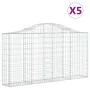 Gabion baskets 5 pcs arch shape iron 200x30x100/120 cm by vidaXL, Pots and planters - Ref: Foro24-3145433, Price: 416,94 €, D...