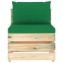 3-piece garden furniture with green impregnated wood cushions by vidaXL, Garden sets - Ref: Foro24-3074584, Price: 269,16 €, ...