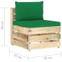 3-piece garden furniture with green impregnated wood cushions by vidaXL, Garden sets - Ref: Foro24-3074584, Price: 269,16 €, ...