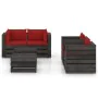 Garden furniture 6 pieces with gray impregnated wood cushions by vidaXL, Garden sets - Ref: Foro24-3068450, Price: 619,58 €, ...